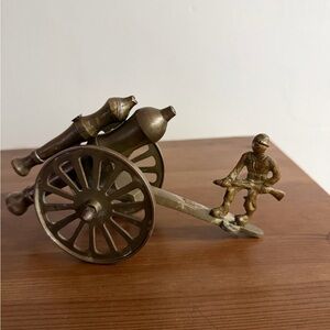 Vintage brass cannon